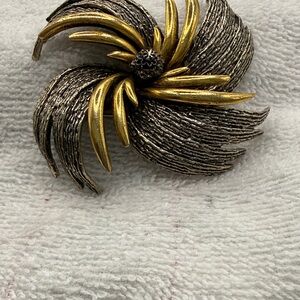 1950-1960’s signed Art (Arthur Pepper) Gold/Silver-tone Metal Pinwheel Brooch